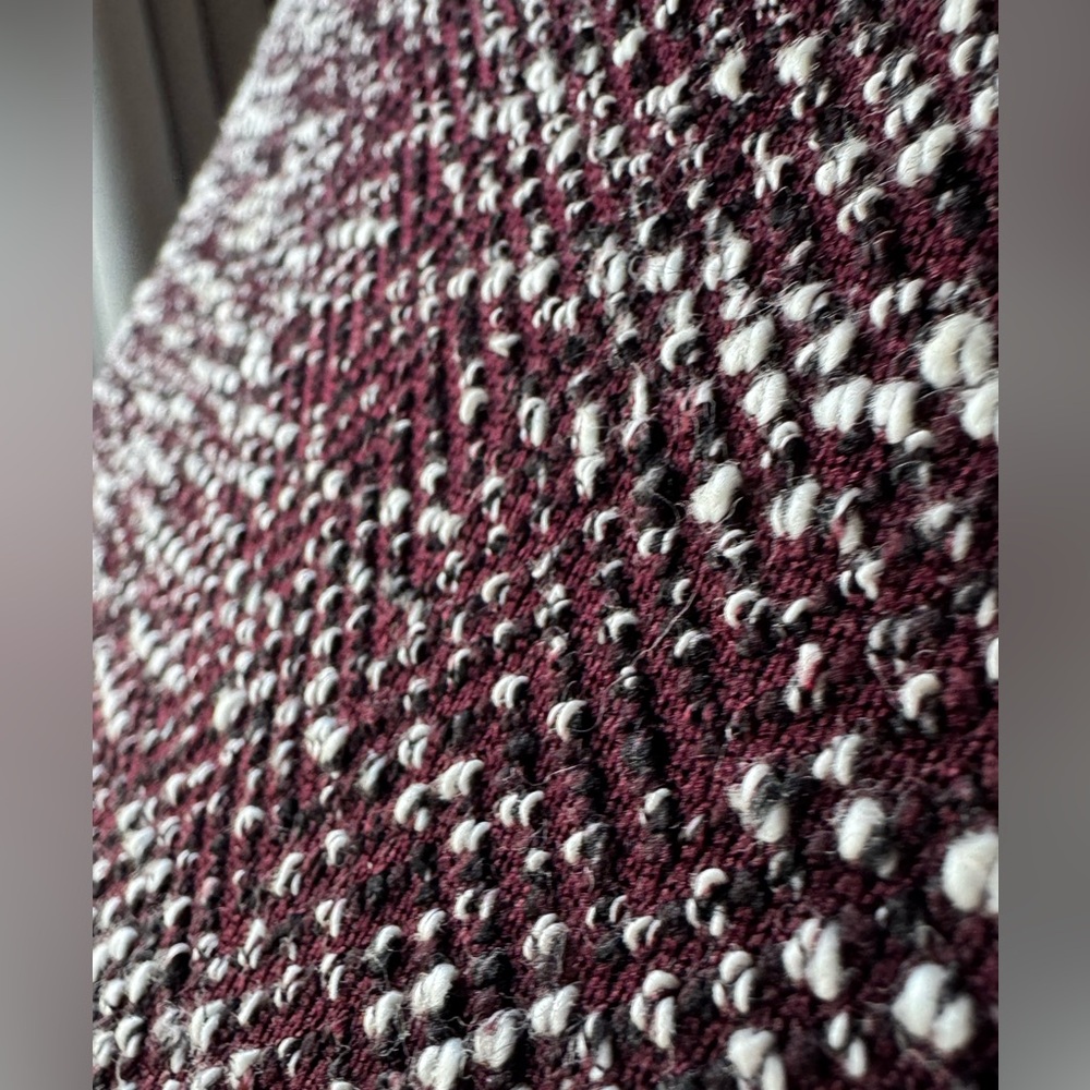 Ann Taylor Factory Marled Burgundy and Ivory Knit Dress Large - Picture 8 of 10